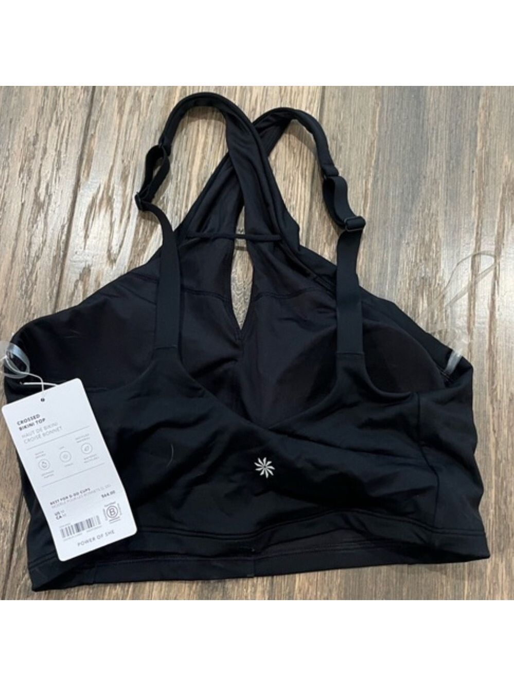Athleta Crossed Bikini Top in Black NWT A-C - Picture 2 of 8